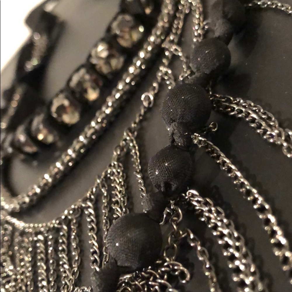 GEMS CHAINS RIBBON MESH BEADS AND MORE NECKLACE